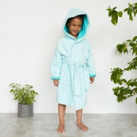 Халат махровый детский Крошка Я &laquo;Крапинка&raquo; размер 32, цвет бирюзовый, 100% хлопок 360 г/м2