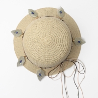 Шляпа для девочки "Перья" MINAKU, р-р 52, цв.бежевый Шляпа для девочки "Перья" MINAKU, р-р 52, цв.бежевый