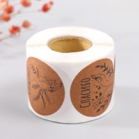 Наклейка бумага "Спасибо" крафт d=3,8 см 252 шт в рулоне Наклейка бумага "Спасибо" крафт d=3,8 см 252 шт в рулоне