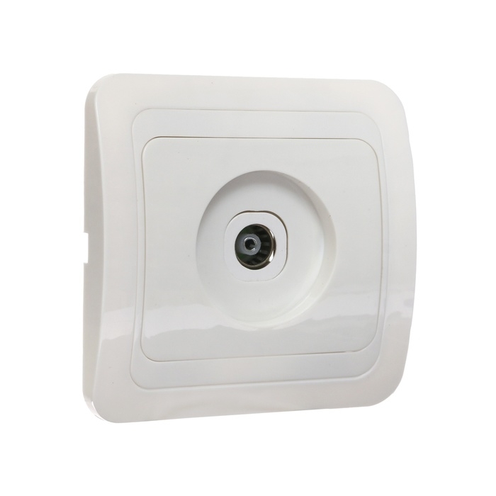 Розетка телевизионная одноместная Luazon Lighting "Орион", скрытая, белая