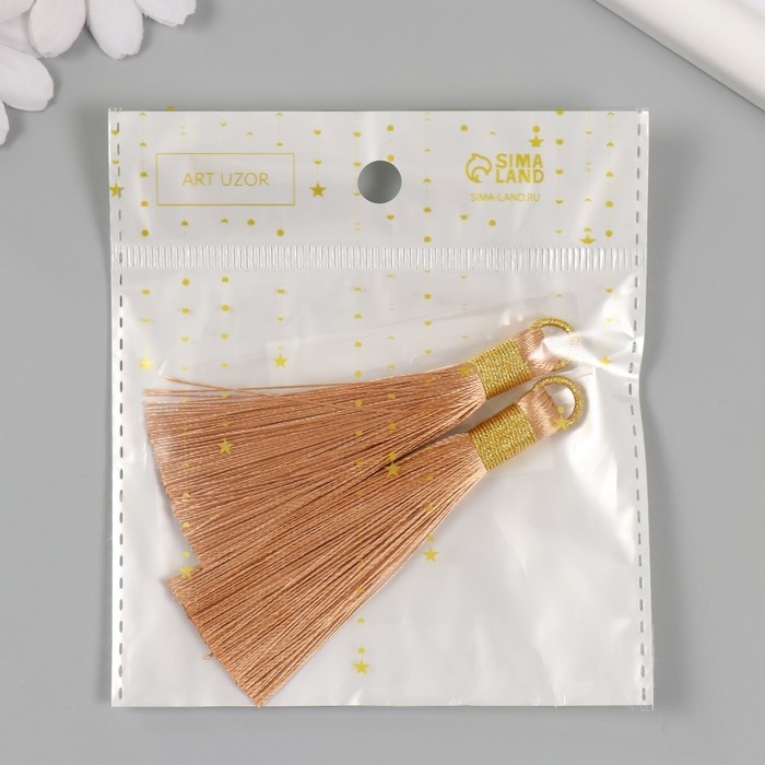 Декор для творчества текстиль "Кисть. Оливия" капучино набор 2 шт 8х1,2 см