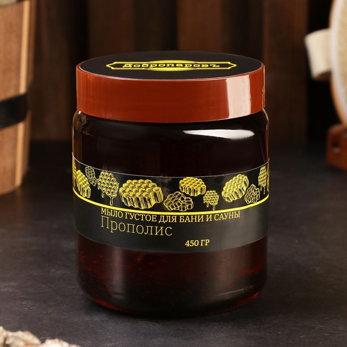 Мыло густое для волос и тела Мыло густое для волос и тела "Прополис" Honey, мёд, банное, Добропаровъ 450 г