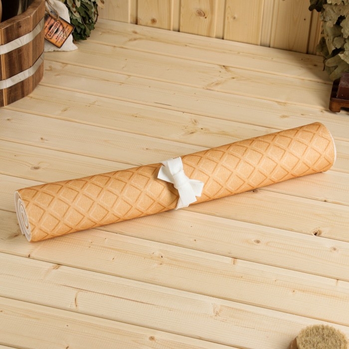 Лежак для бани с принтом "Вафелька" 150х50 см