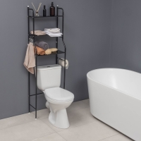 Стеллаж над унитазом, 47&times;25&times;152 см, цвет чёрный