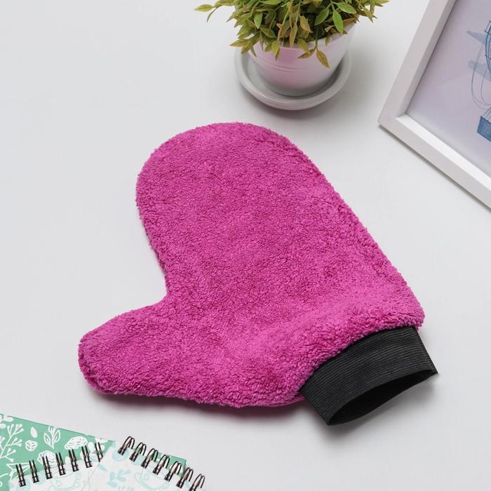 Варежка для уборки Доляна, 22&times;26 см, 40 гр, двухсторонняя, мягкая, микрофибра