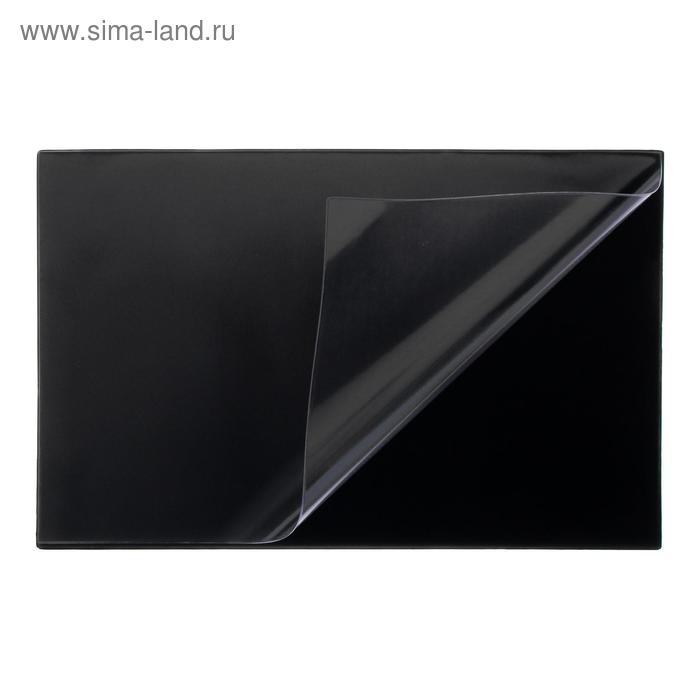 Накладка на стол офисная 38 &times; 59 см, Calligrata, с прозрачным карманом, чёрная