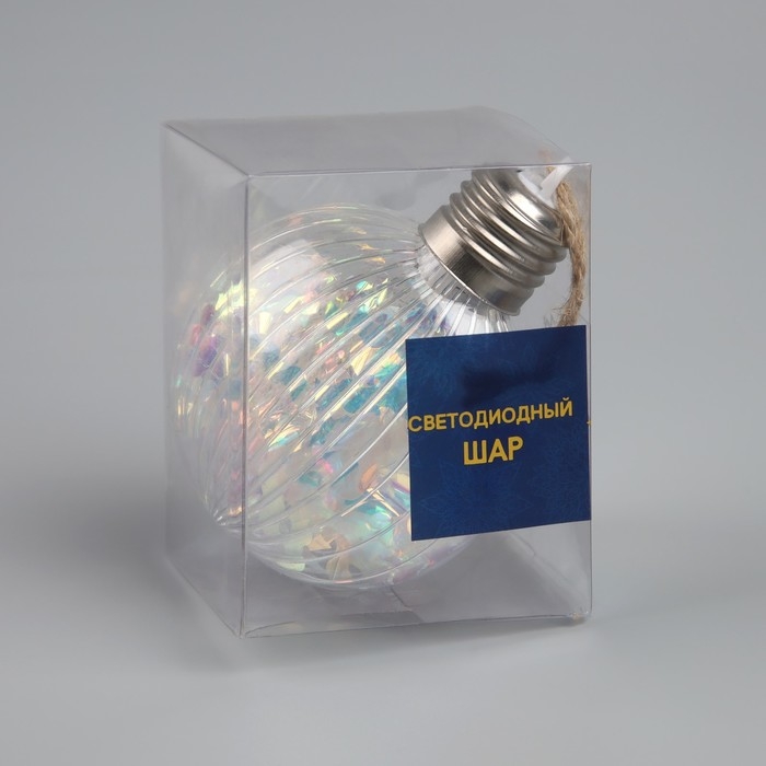 Елочный шар &laquo;Ретро шар&raquo; 8х10.5 см, 5 LED, LR44x3 (в комплекте), свечение тёплое белое