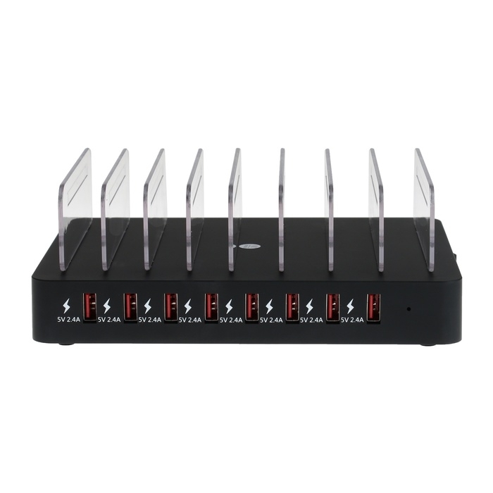 Зарядная станция X6, 8 USB, 2.4 А, 96 W, с раздельным хранением устройств, чёрная Зарядная станция X6, 8 USB, 2.4 А, 96 W, с раздельным хранением устройств, чёрная