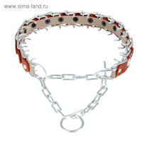 Ошейник строгий проволочный Зооник, сварная цепь/кожа, 3 мм, ширина 3 см, ОШ 50-70 см, микс Ошейник строгий проволочный Зооник, сварная цепь/кожа, 3 мм, ширина 3 см, ОШ 50-70 см, микс