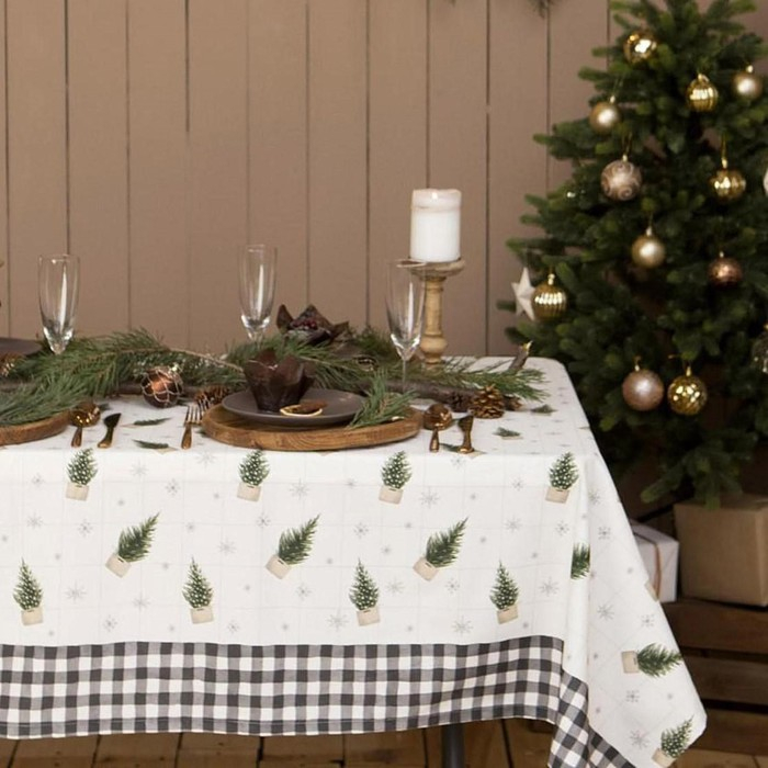 Скатерть Скатерть "Этель" Happy New Year 149х110см с ГМВО, 100%хл, 190г/м2