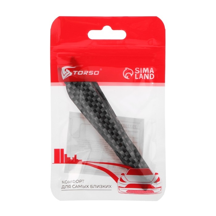 Накладка на дверь TORSO, противоударная, черный карбон, набор 4 шт Накладка на дверь TORSO, противоударная, черный карбон, набор 4 шт