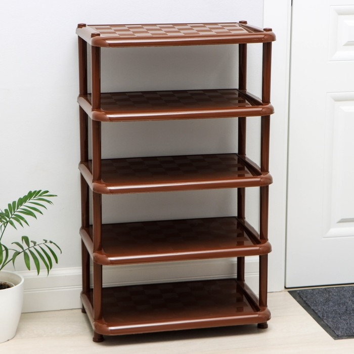 Полка для обуви &laquo;Универсал&raquo;, 5 ярусов, 49,7&times;30,7&times;83,7 см, цвет коричневый