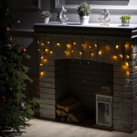 Гирлянда &laquo;Бахрома&raquo; 1.8 х 0.5 м, IP20, тёмная нить, 48 LED, свечение жёлтое, 8 режимов, 220 В