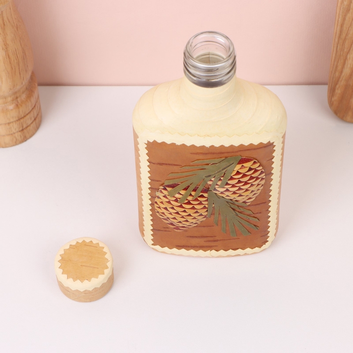 Фляжка &laquo;Шишки&raquo;, 4х8,5х17 см, береста