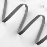 Лента бархатная, 6 мм, 18 &plusmn; 1 м, цвет серый №63