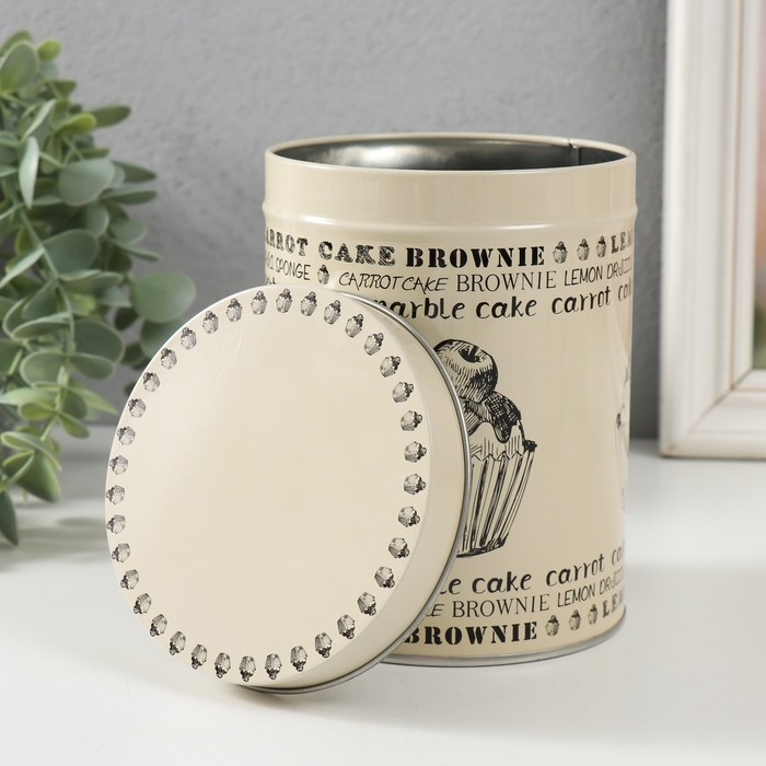 Шкатулка металл цилиндр "Сладкая выпечка" набор 4 шт 9,5х6; 11х7,5; 12,5х9; 14х10,5х10,5 см   975901