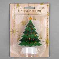 Световая картинка на подставке &laquo;Ёлочка&raquo; 11 см, батарейки, свечение тёплое белое