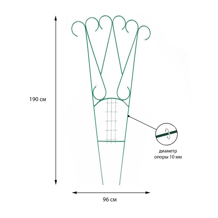 Шпалера, 190 × 96 × 1 см, металл, зелёная, «Комбинированная» Шпалера, 190 × 96 × 1 см, металл, зелёная, «Комбинированная»