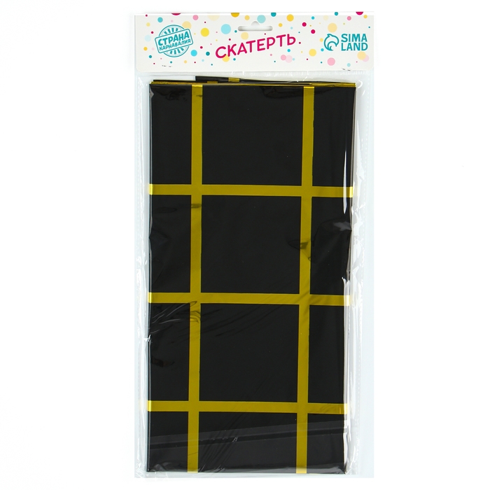 Скатерть в клетку 137 &times; 183 см, чёрная