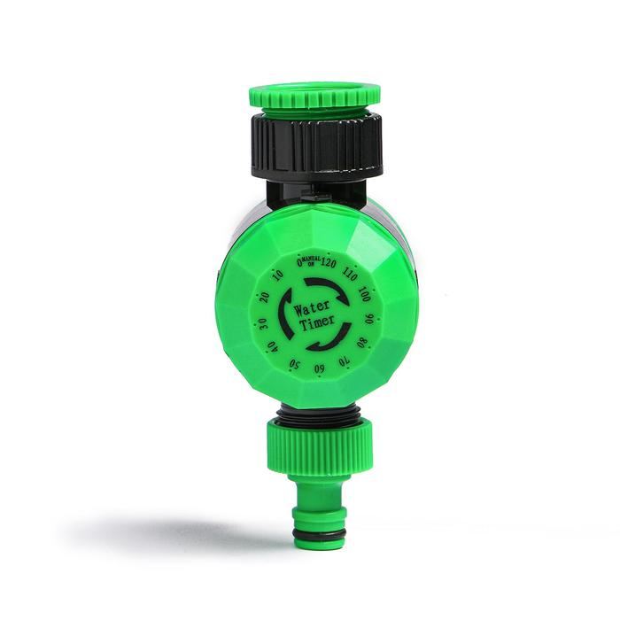 Таймер для полива, до 2-х часов, с набором переходников для подключения, пластик, Greengo Таймер для полива, до 2-х часов, с набором переходников для подключения, пластик, Greengo