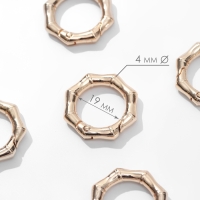 Кольцо-карабин &laquo;Бамбук&raquo;, d = 19/29 мм, толщина - 5 мм, 5 шт, цвет золотой