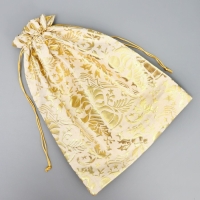 Мешочек подарочный парча &laquo;Новогодняя мелодия&raquo;, тиснение, 30 х 40 см +/- 1.5 см, Новый год