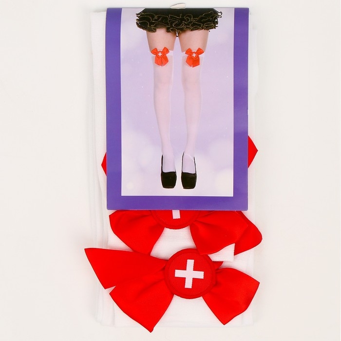 Карнавальные чулки «Медсестра», размер М Карнавальные чулки «Медсестра», размер М