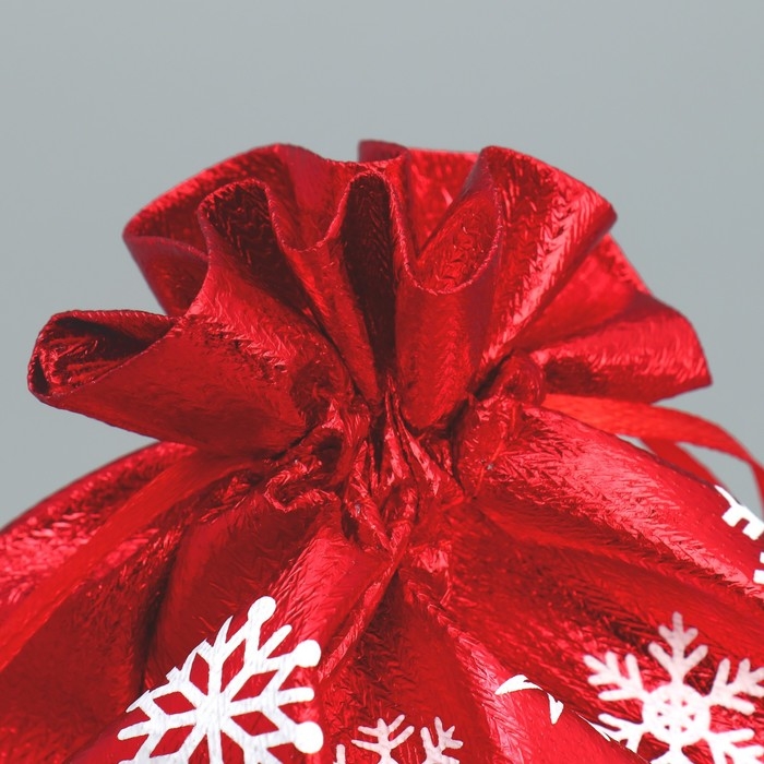 Мешочек подарочный парча &laquo;С Новым Счастьем&raquo;, 16 х 24 см +/- 1.5 см, Новый год