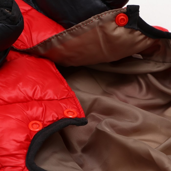 Комбинезон Комбинезон "Медвежонок", размер 10 (ДС 25 см, ОГ 34 см, ОШ 24 см), чёрно-красный