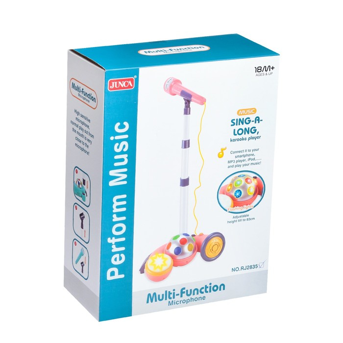 Микрофон на стойке &laquo;Волшебство&raquo;, с диско-шаром, аудио-кабелем, MP3