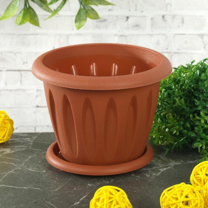 Горшок с поддоном «Фелиция», 400 мл, цвет терракотовый Горшок с поддоном «Фелиция», 400 мл, цвет терракотовый