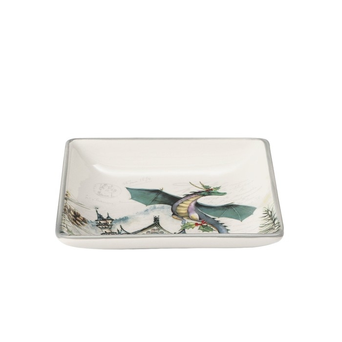 Блюдо сервировочное Доляна &laquo;Дракоша&raquo;, 15&times;3 см, цвет белый