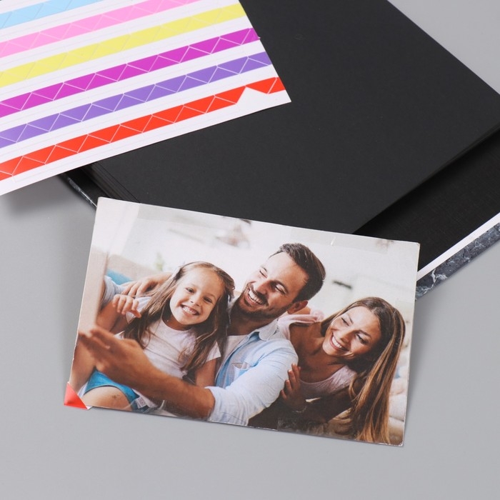 Фотоальбом 25 листов (наклейки+кольца) Фотоальбом 25 листов (наклейки+кольца) "Текстура дерево и камень" 19х27х3 см