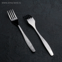 Вилка детская столовая &laquo;Непоседа&raquo;, длина 18 см, толщина 2 мм, цвет серебряный