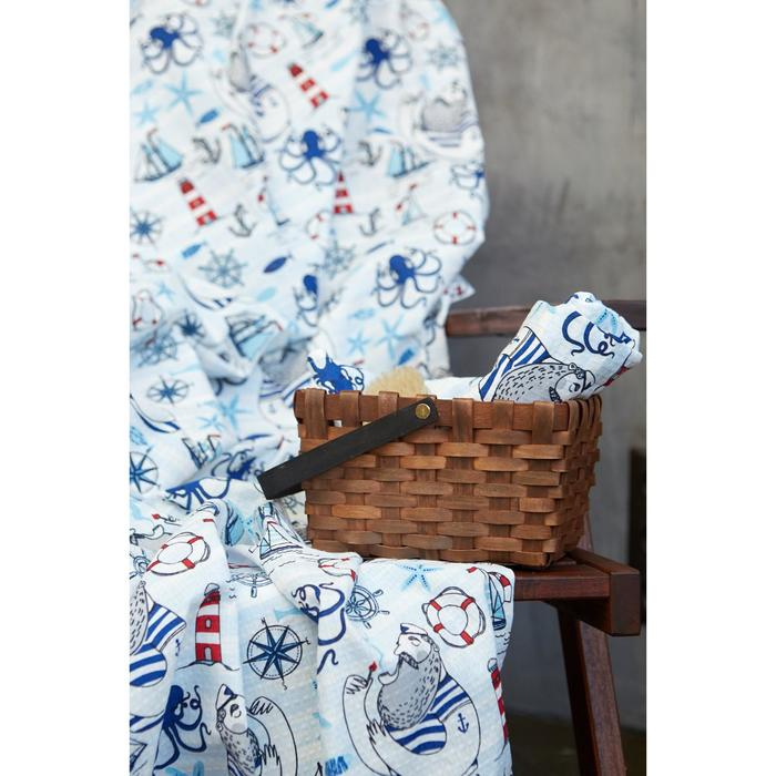 Простыня банная Этель Простыня банная Этель "Капитан" 150х180 см, вафля 200г/м2, 100% хлопок