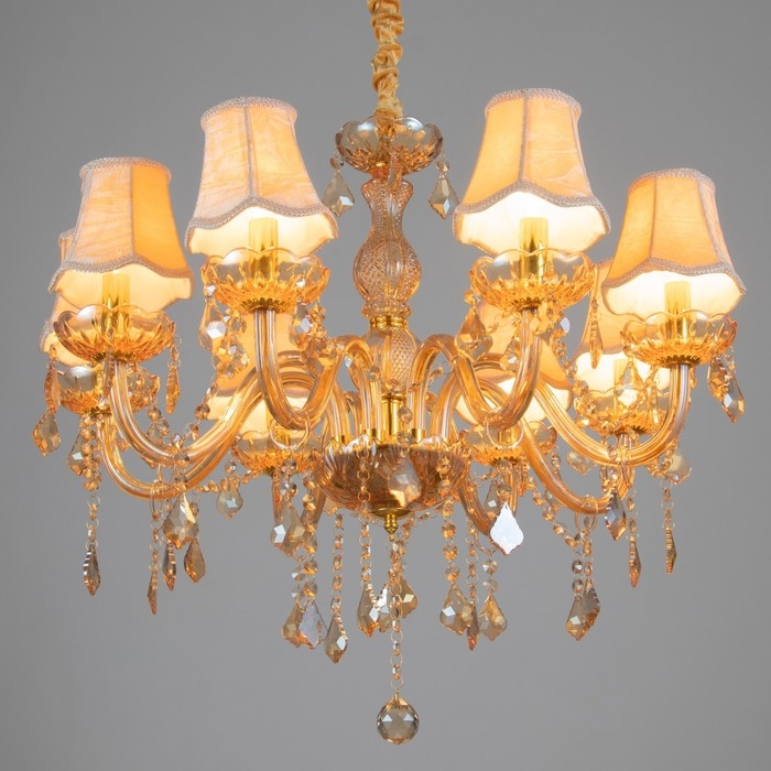 Люстра "Палермо" 8хЕ14 25Вт коньяк 72х72х60-90 см BayerLux