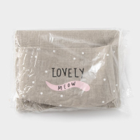 Органайзер подвесной с карманами Доляна &laquo;Котейка&raquo;, 3 отделения, 59&times;20 см, цвет бежевый