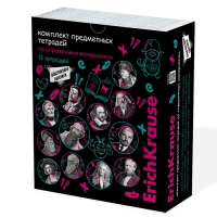 Комплект предметных тетрадей 48 листов, 12 штук, ErichKrause Persons, пластиковая обложка, мелованный картон, блок офсет 100% белизна, инфо-блок Комплект предметных тетрадей 48 листов, 12 штук, ErichKrause Persons, пластиковая обложка, мелованный картон, блок офсет 100% белизна, инфо-блок