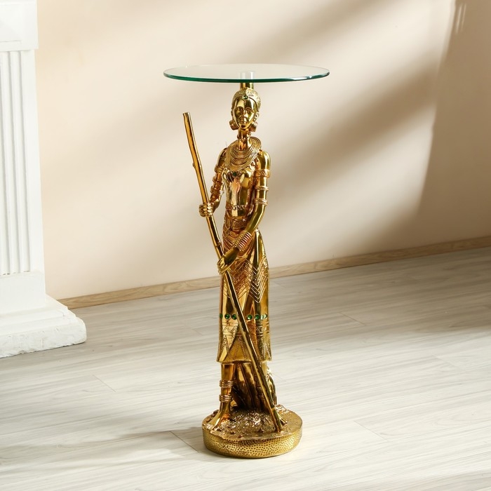 Стол декоративный "Африканка" золото 38х38х85 см