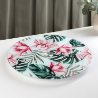 Подставка стеклянная для торта вращающаяся Доляна «Тропики», d=32 см ㅤ Подставка стеклянная для торта вращающаяся Доляна «Тропики», d=32 см ㅤ