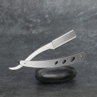 Опасная бритва, шаветт, без лезвия, 13,3 &times; 21 &times; 2,8 см, стальная, цвет серебристый