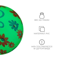 Мяч детский &laquo;Цветы&raquo;, d=22 см, цвет МИКС