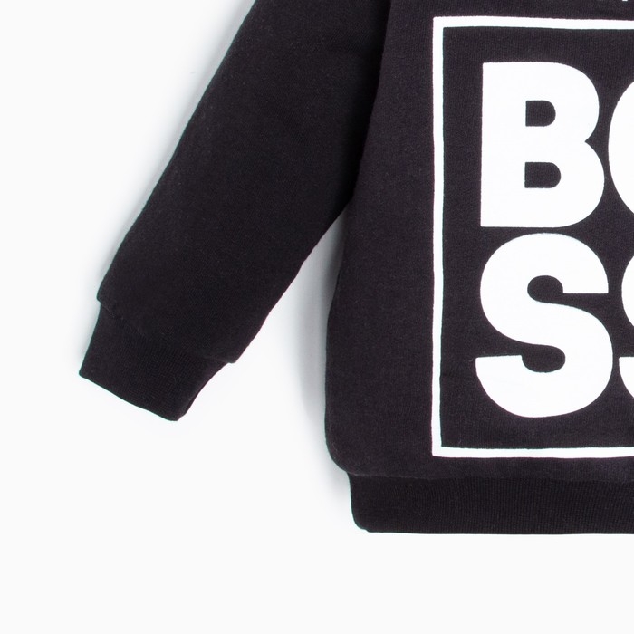 Комплект детский (джемпер, брюки, шапочка) Крошка Я Комплект детский (джемпер, брюки, шапочка) Крошка Я "Little Boss", рост 68-74 см, цвет чёрный