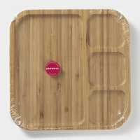 Менажница Доляна Striata, 25&times;25&times;1,5 см, 4 секции, бамбук