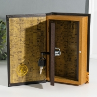 Сейф-книга дерево кожзам "Для прироста финансов" 3D тиснение 21х13х5 см