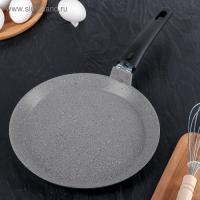 Сковорода блинная, d=24 см, пластиковая ручка, антипригарное покрытие, цвет светлый мрамор Сковорода блинная, d=24 см, пластиковая ручка, антипригарное покрытие, цвет светлый мрамор