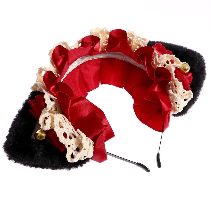 Карнавальный ободок «Ушки аниме», цвет красный Карнавальный ободок «Ушки аниме», цвет красный