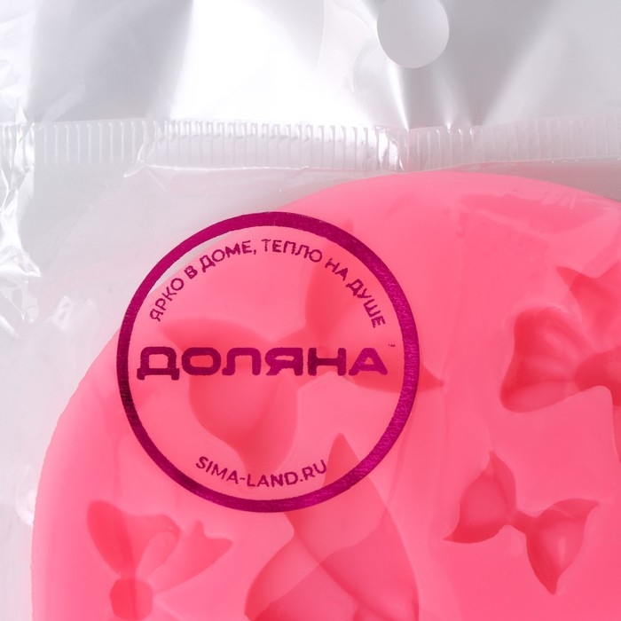 Молд Доляна &laquo;Бант&raquo;, силикон, d=8,5 см, цвет розовый