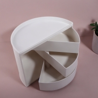 Органайзер для хранения, вращающийся, 3 секции, 27 &times; 15 см, цвет белый