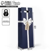 Пакет под бутылку &laquo;Подарок&raquo;, 13 х 10 х 36 см